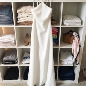 NWOT White Cross-back Maxi Dress